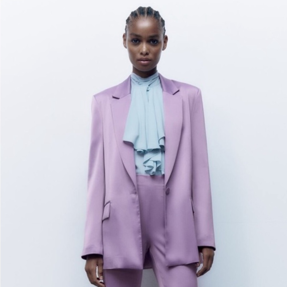 Zara Satin like Lilach purple blazer